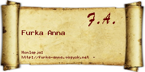 Furka Anna névjegykártya